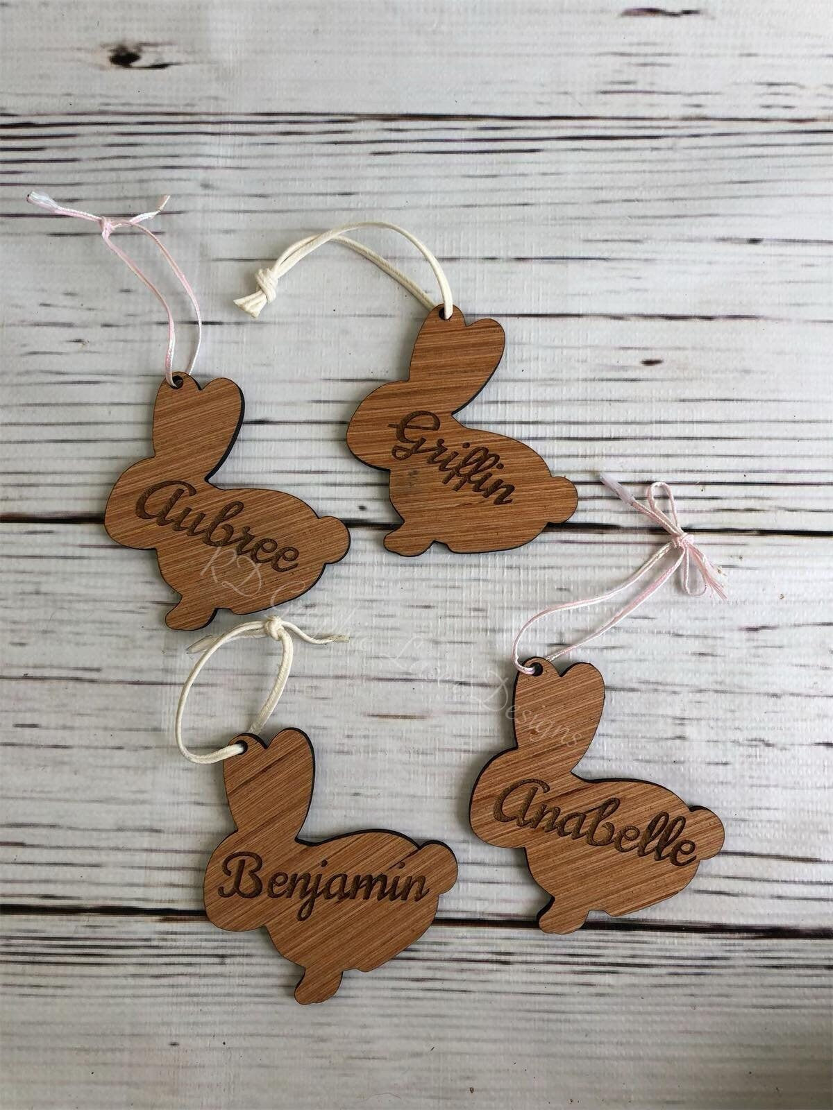 Easter Basket - Name Tag - Bunny Name Tag - Custom Name Tag - Custom Engraved Wood Tag - Spring - Wooden Name Tag - Custom Wood Tag Kids