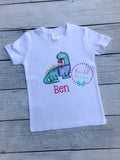 Personalized Valentine Dinosaur Shirt: Boy's Dino Tee