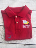 Valentine's Day Truck Embroidered Monogram Polo Shirt