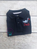 Valentine's Day Dinosaur Polo: Embroidered Monogram Shirt