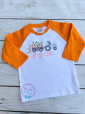 Embroidered Easter Tractor Shirt: Boys Bunny Carrots, Personalized