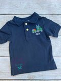Easter Bunny Tractor Monogram Polo - Personalized Boys Shirt