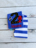 Race Car Birthday Pajamas: Applique Personalized Kids PJs