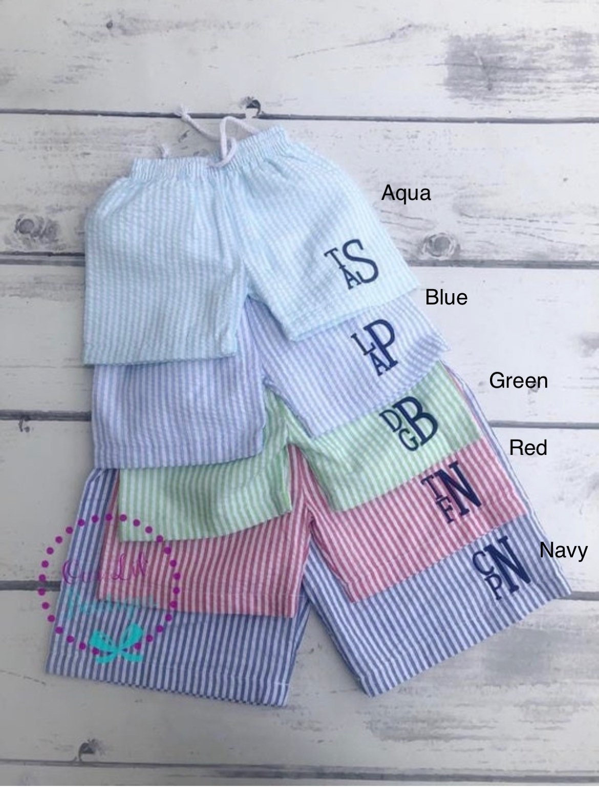 Seersucker Monogrammed Swim Trunks - Boys Monogrammed Bathing Suit - Bathing Suit - Boys Bathing Suit - Trunk - Personalized Swimsuit - Boys