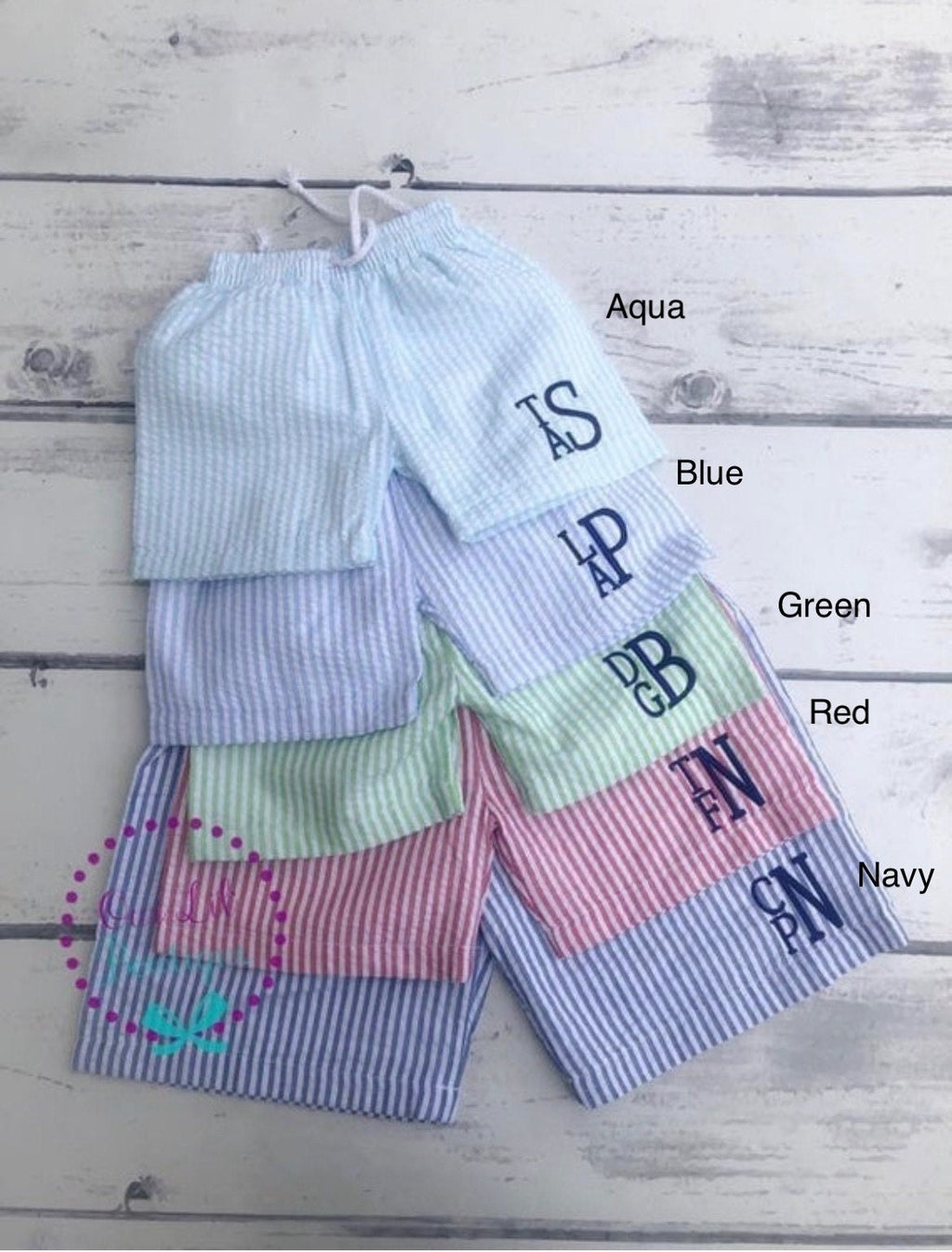 Ice Cream Bathing Suit - Seersucker Monogrammed Swim Trunks - Boys Monogrammed Bathing Suit - Bathing Suit - Boys Bathing Suit - Trunk