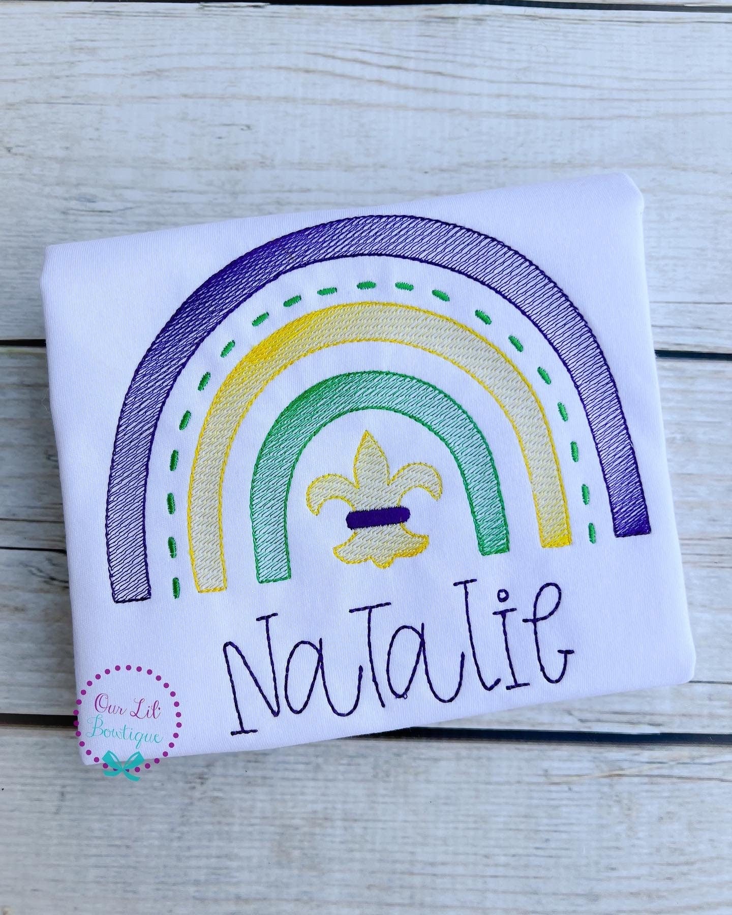 Rainbow Mardi Gras Shirt: Personalized Kids' Tee