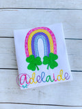 Personalized St Patrick's Day Shirt: Rainbow Shamrock Clover