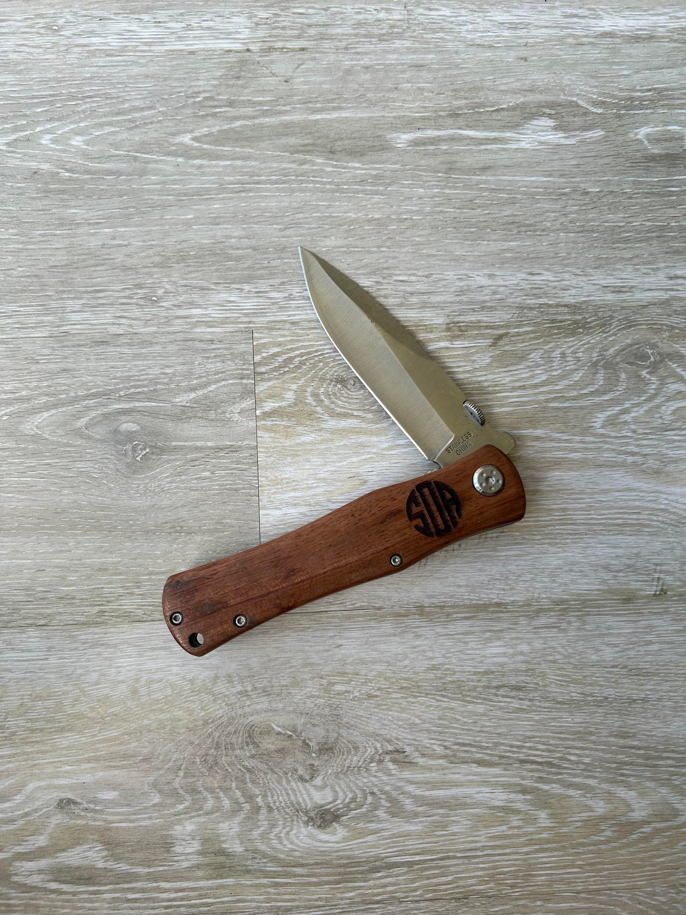 Monogrammed Pocket Knife - Personalized Knife for Husband - Hunting Knife - Custom Knife - Fathers Day Gift - Groomsman Gift - Pocket Knife