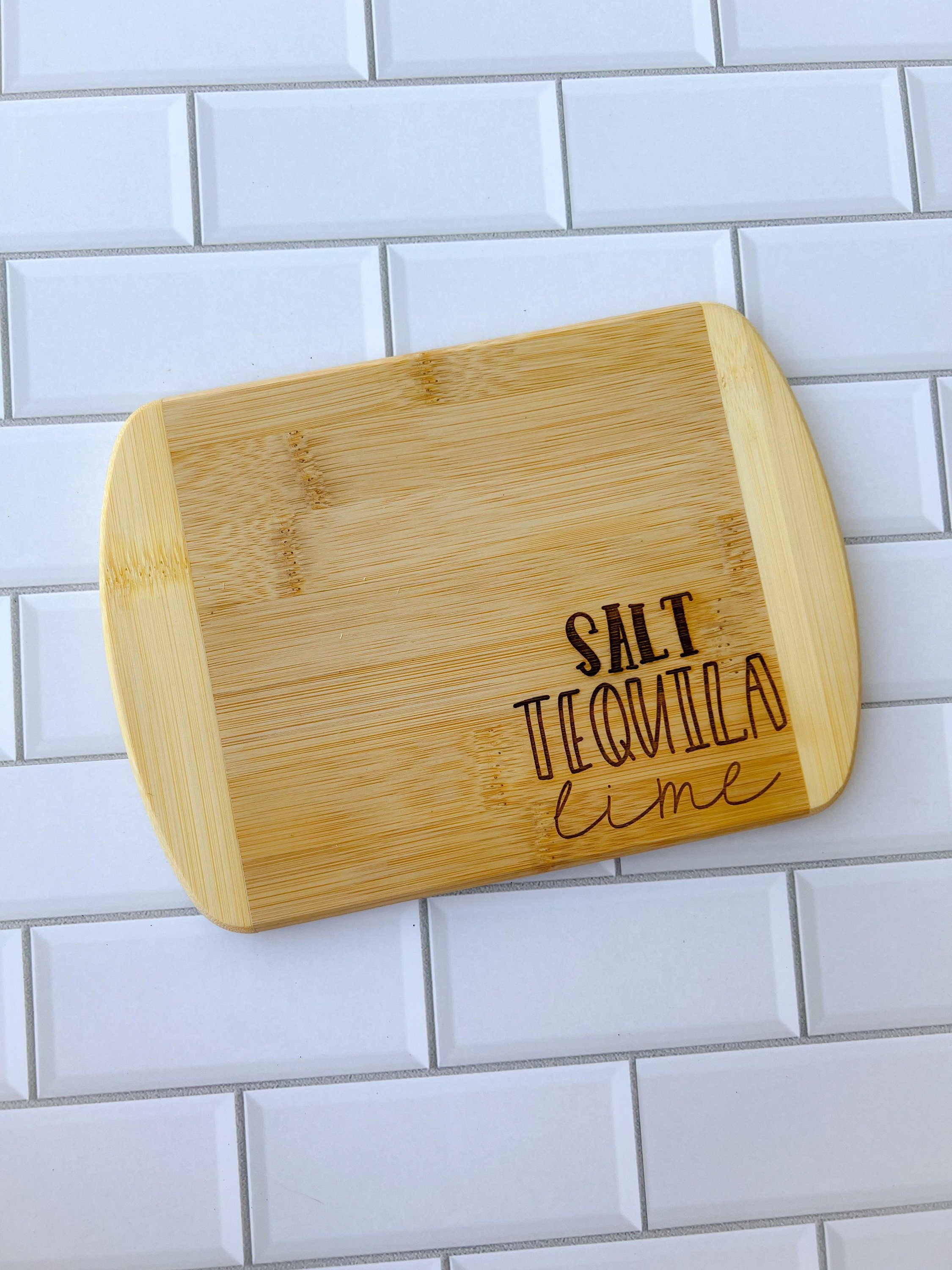 Mini Cutting Board - Small Cutting Board - Salt Tequila Lime - Cinco De Mayo - Tequila - Laser Engraved Bamboo Cutting Board Tequila