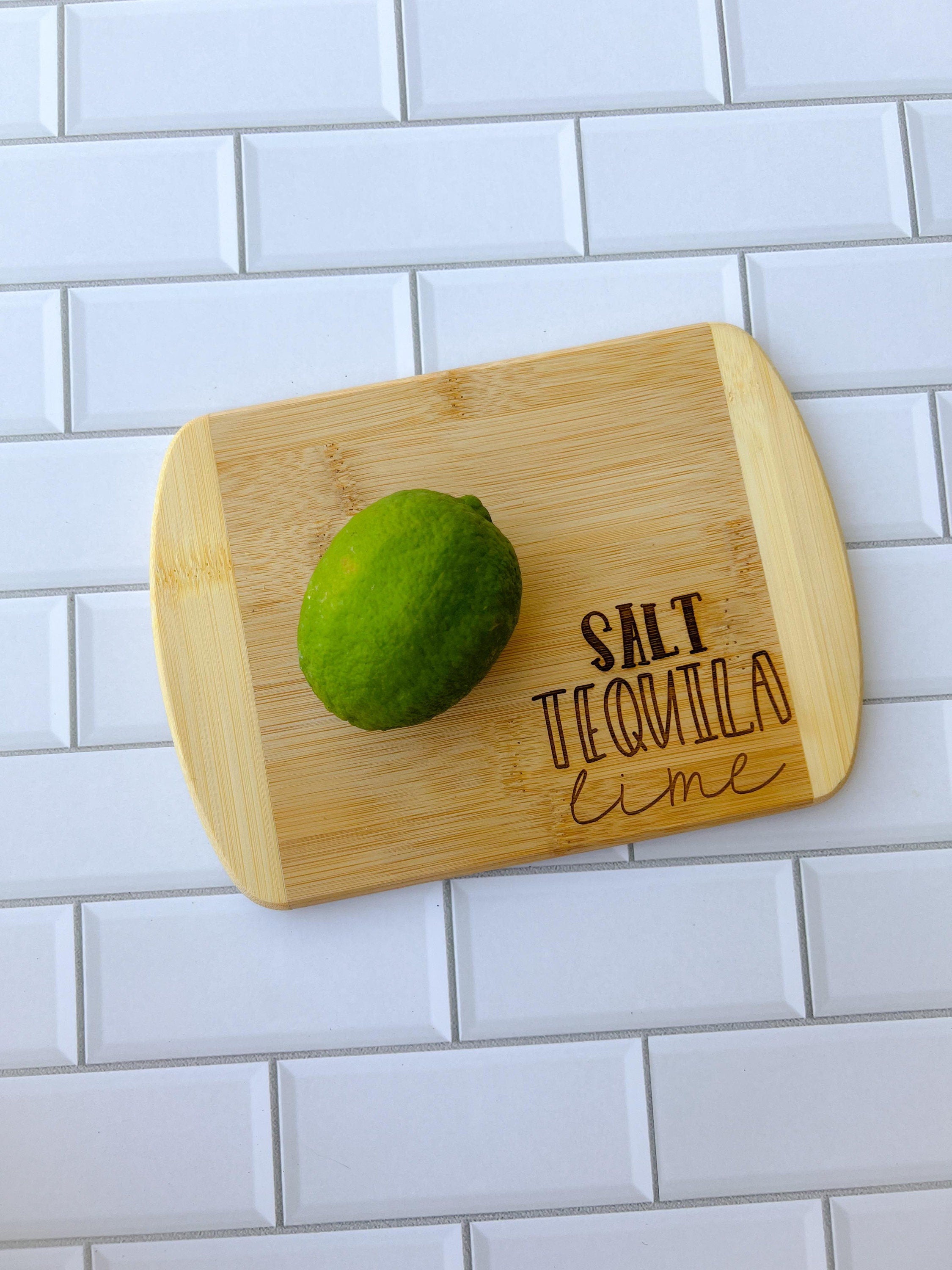 Mini Cutting Board - Small Cutting Board - Salt Tequila Lime - Cinco De Mayo - Tequila - Laser Engraved Bamboo Cutting Board Tequila