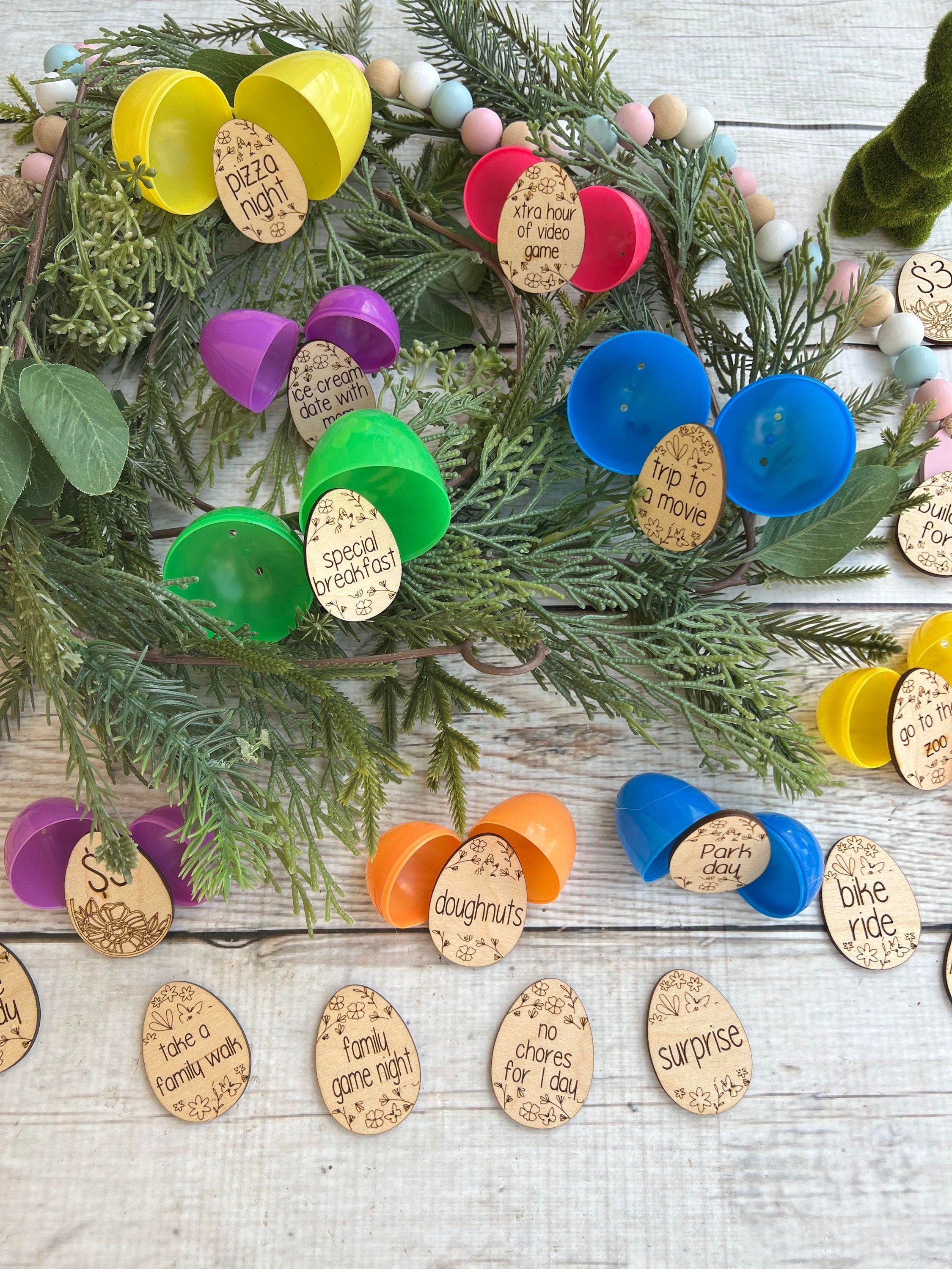 Easter Basket Tokens - Easter Egg Fillers - Egg Stuffer - Tokens - Redeemable Easter Egg Tokens - Wooden Tokens - Reward Tokens - None Candy