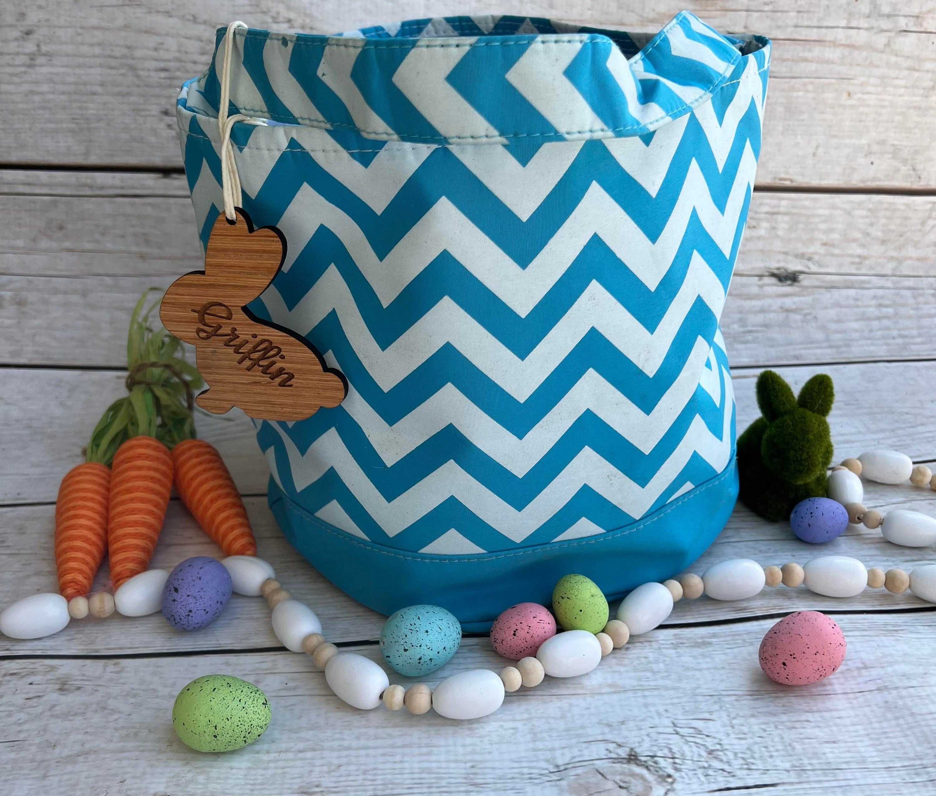 Easter Basket - Name Tag - Bunny Name Tag - Custom Name Tag - Custom Engraved Wood Tag - Spring - Wooden Name Tag - Custom Wood Tag Kids