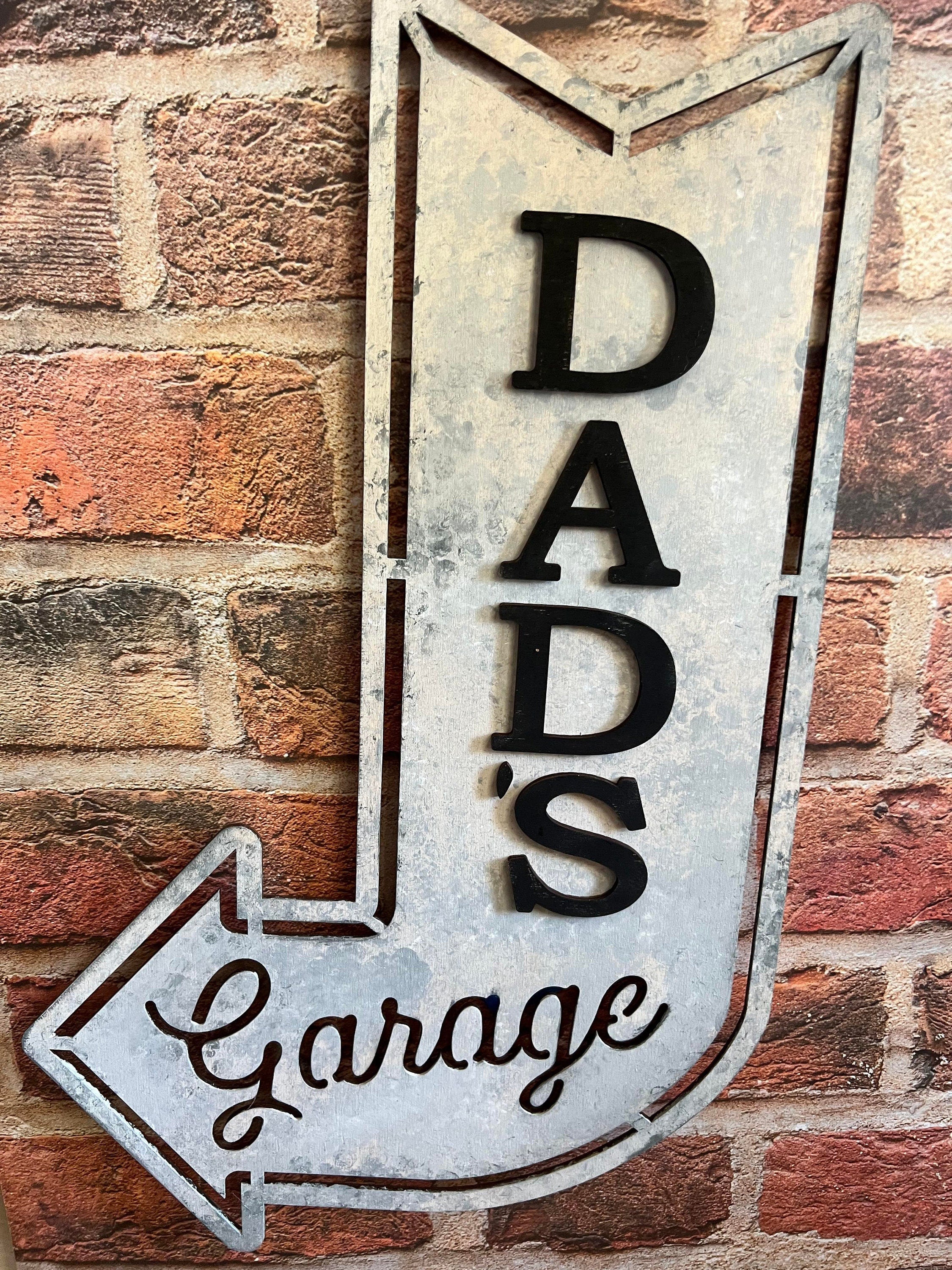 Fathers Day Gift - Dads Garage - Papas Garage - Grandfather Gift - Man Cave Sign - Laser Engraved - Garage - Workshop - Gifts for Dad