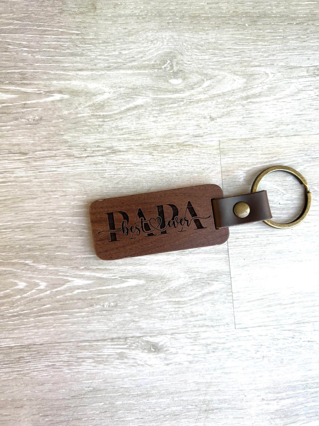 Dad Keychain - Personalized Keychains - Wood Keychain for Dad - Laser Engraved - Fathers Day Keychain - Papa Keychain - Grandpa - Best Dad