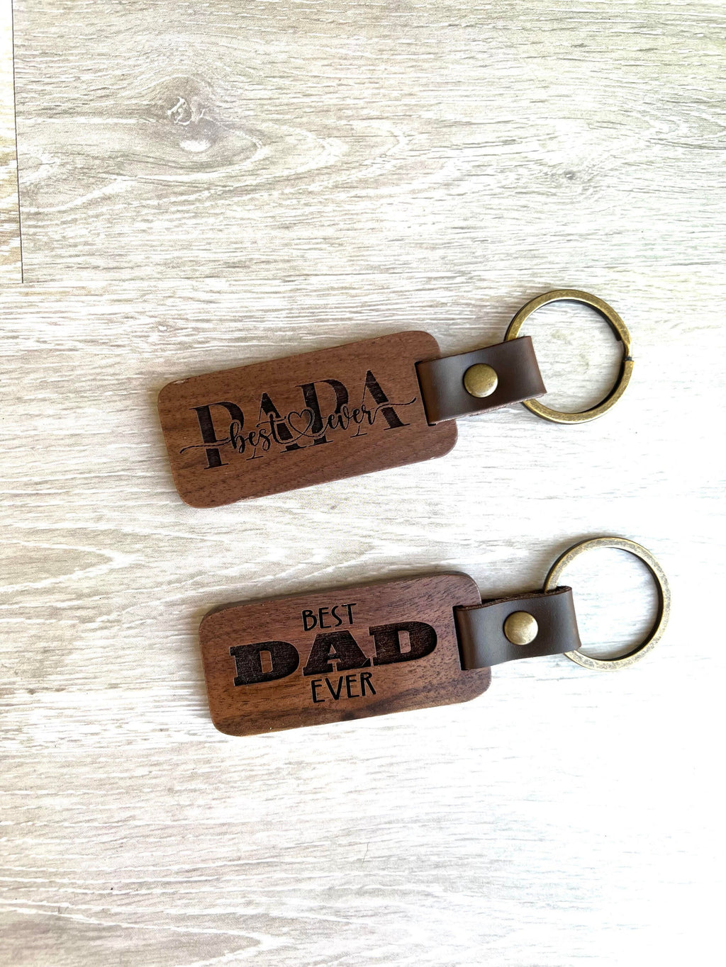 Dad Keychain - Personalized Keychains - Wood Keychain for Dad - Laser Engraved - Fathers Day Keychain - Papa Keychain - Grandpa - Best Dad