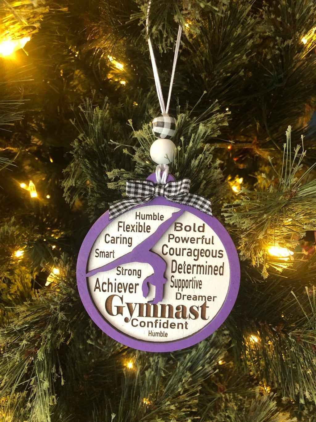 Gymnastics Ornament - Wooden Hanging Christmas Tree Ornament - Gymnastics Lover - Gymnastics Gift - Gymnast Ornament - Bars - Beam - Vault