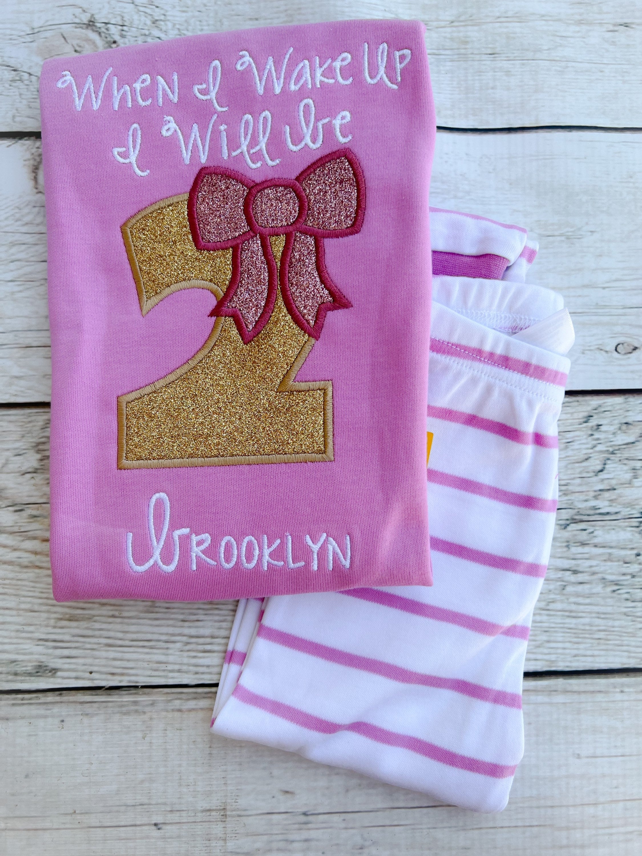 Personalized First Birthday Outfit - Birthday Pajamas - When I Wake Up Pajamas