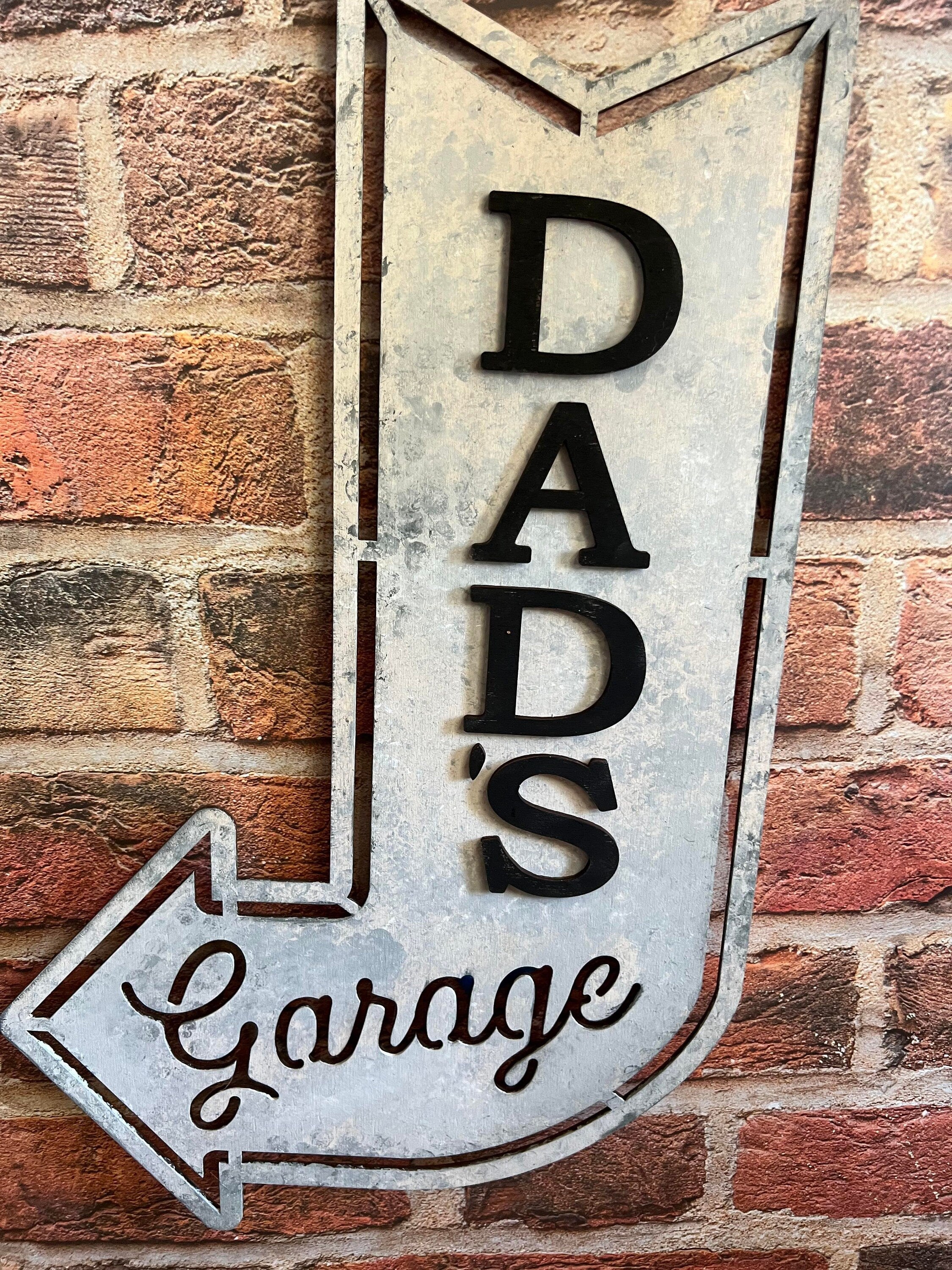 Fathers Day Gift - Dads Garage - Papas Garage - Grandfather Gift - Man Cave Sign - Laser Engraved - Garage - Workshop - Gifts for Dad