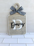 Farmhouse Cutting Board - Intial Cutting Board - Tier Tray Decor - Monogrammed Cutting Board - Laser Engraved Decor - Housewarming Gift