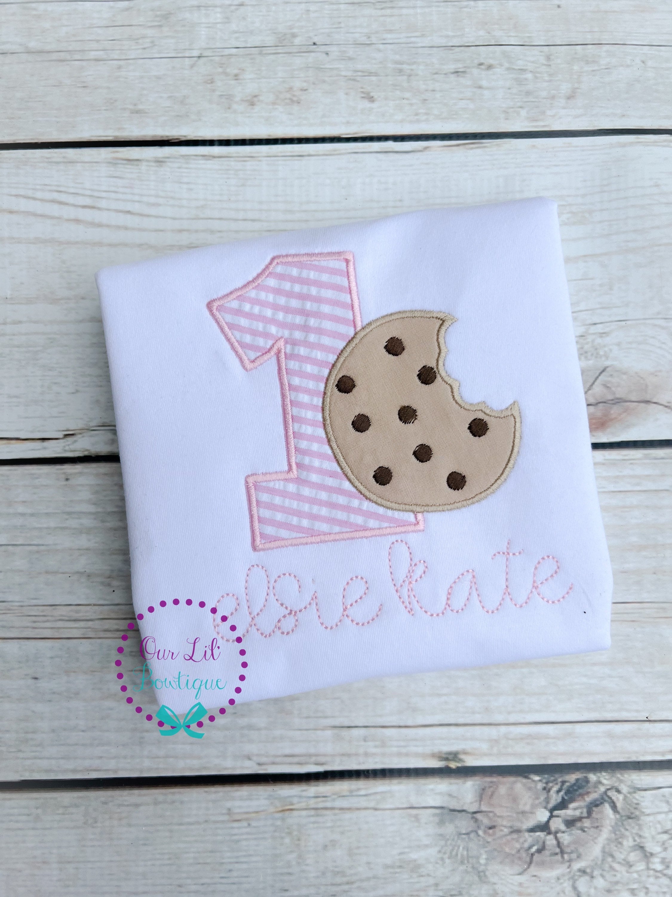 Cookie 1st Birthday Shirt: Personalized Milk & Cookies Party