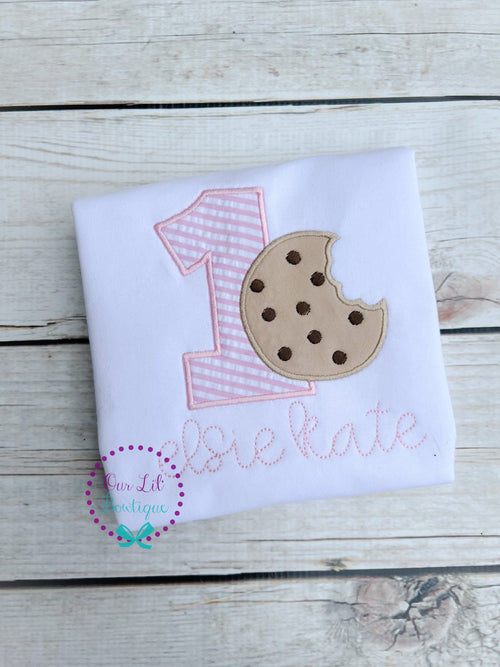 Cookie 1st Birthday Shirt: Personalized Milk & Cookies Party