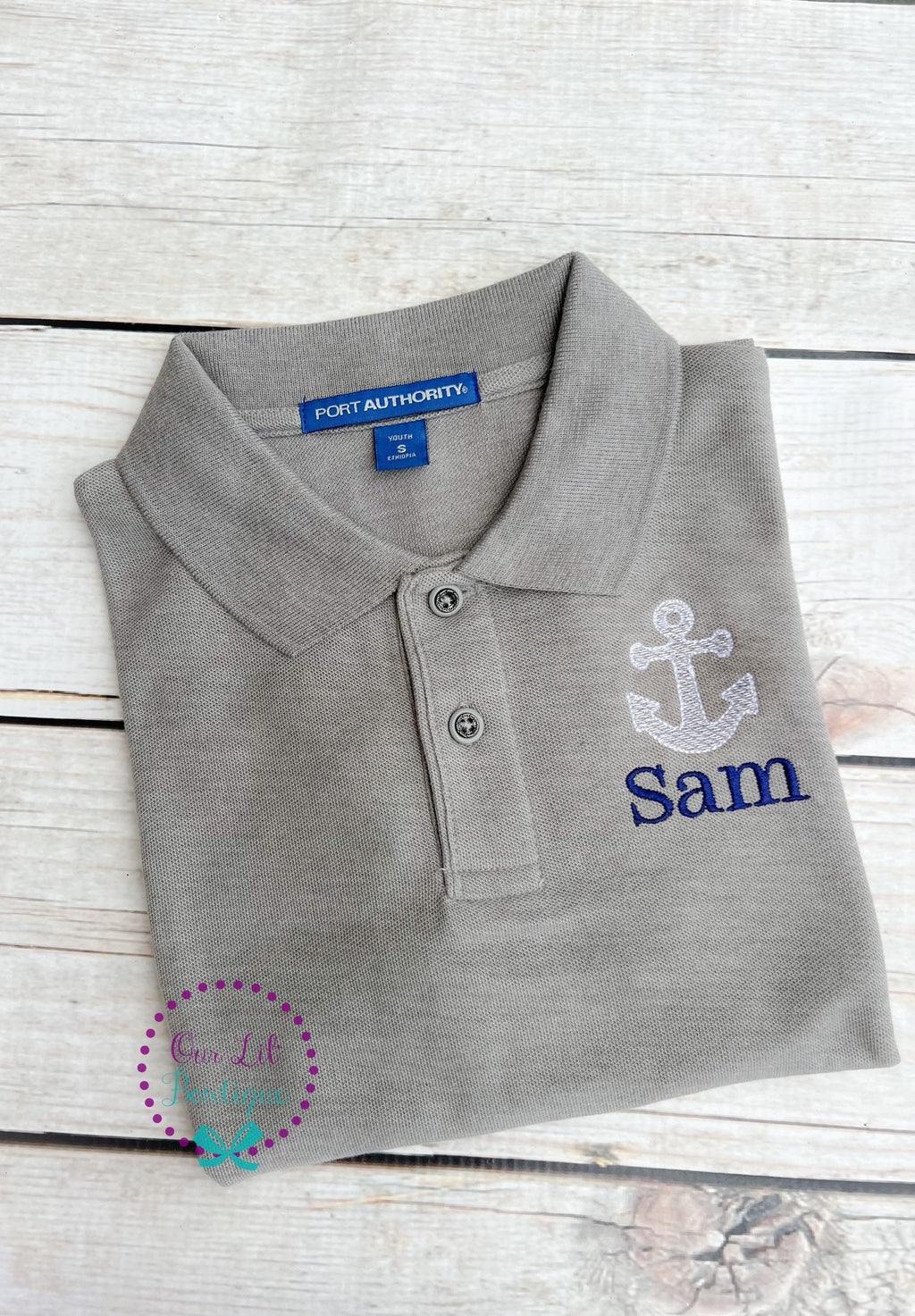 Nautical Anchor Monogrammed Polo: Personalized Birthday Shirt