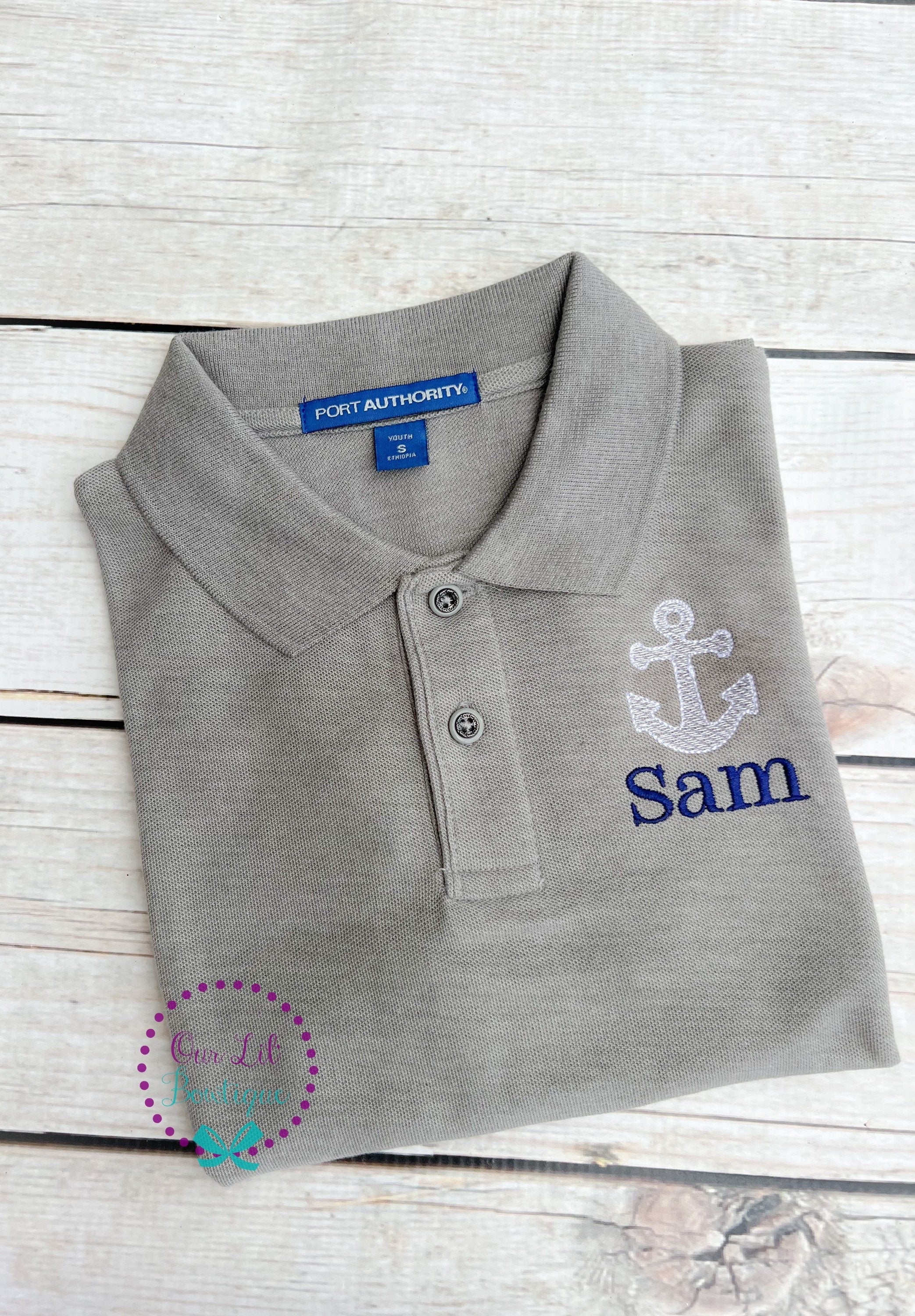 Nautical Anchor Monogrammed Polo: Personalized Birthday Shirt