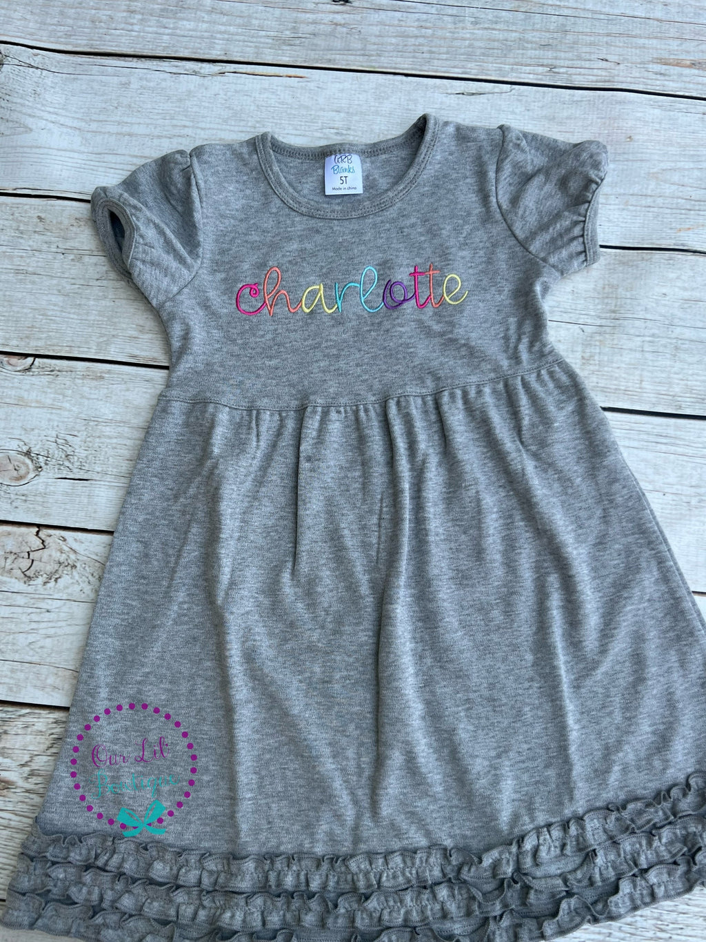 Personalized Girls Dress - Name Dress - Girls Name Dress - Colorful Name Dress - Rainbow Name - Kids Name Dress - Kids Gift - Personalized