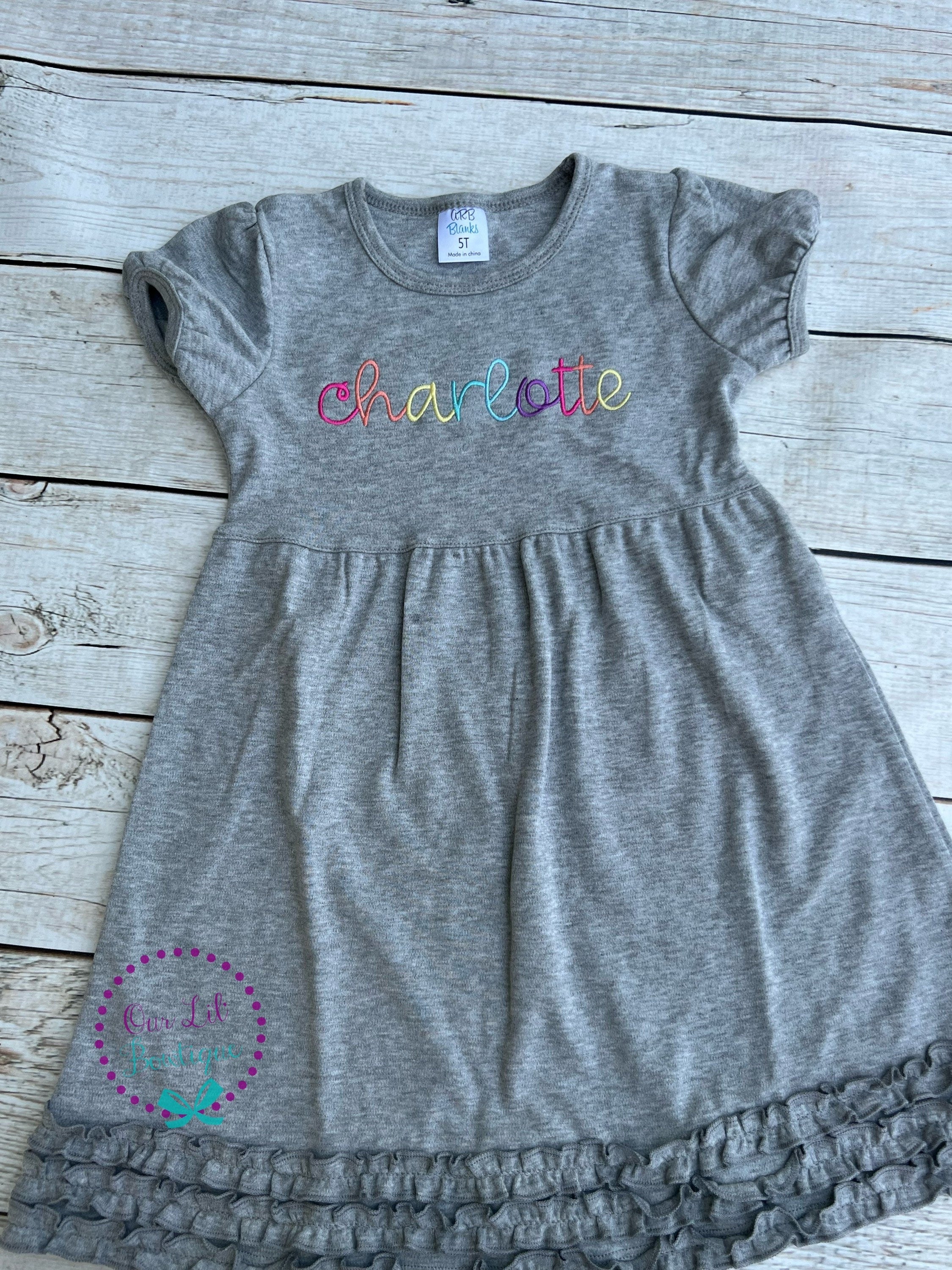 Personalized Girls Dress - Name Dress - Girls Name Dress - Colorful Name Dress - Rainbow Name - Kids Name Dress - Kids Gift - Personalized