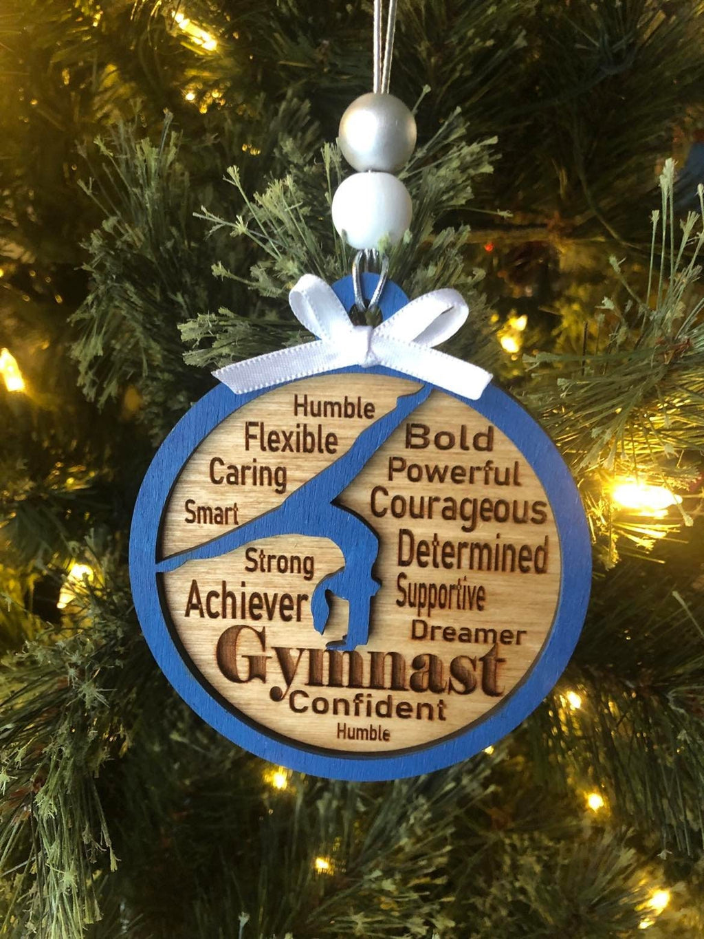 Gymnastics Ornament - Wooden Hanging Christmas Tree Ornament - Gymnastics Lover - Gymnastics Gift - Gymnast Ornament - Bars - Beam - Vault