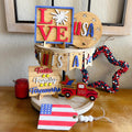 Fourth of July Tray Decor - Patriotic Decor - Flag Tier Tray - USA - 4th of July Farmhouse Decor - Home Decor -Memorial Day - Flags