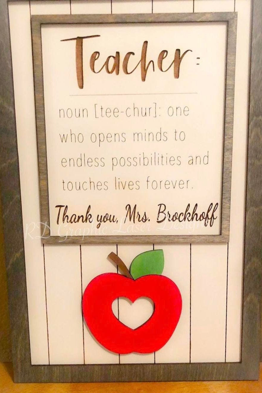 Teacher Gift - Teacher Appreciation Sign - Teacher Definition Sign - Gifts for Teachers - Classroom Decor - Personalized Teacher Decor