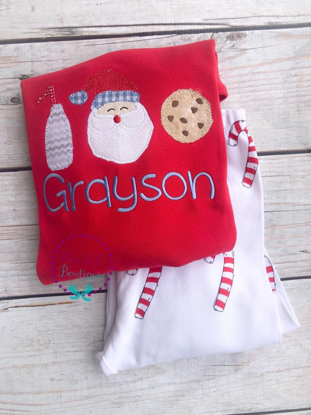 PRE-ORDER Cookies Milk and Santa Pajamas - Christmas PJs- Pajamas- Personalized Christmas PJs - Christmas Cookies - Matching Christmas PJS