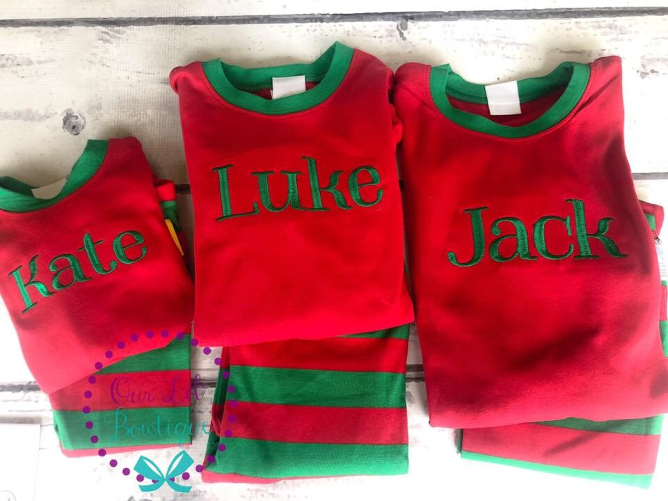 PRE-ORDER Christmas Pajamas - Christmas PJs- Pajamas- Personalized Christmas PJs - Monogrammed Christmas Pajamas -Matching Christmas Pajamas