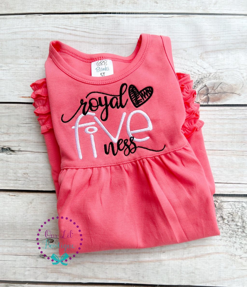 Royal Five Ness Birthday Dress - Fifth Birthday Outfit