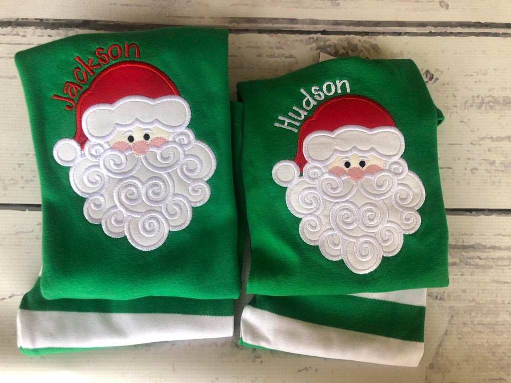 PRE-ORDER Santa Pajamas - Christmas Pajamas - Santa PJS- Girls Christmas Pajamas - Boys Christmas Pajamas - Santa Christmas PJs -Matching