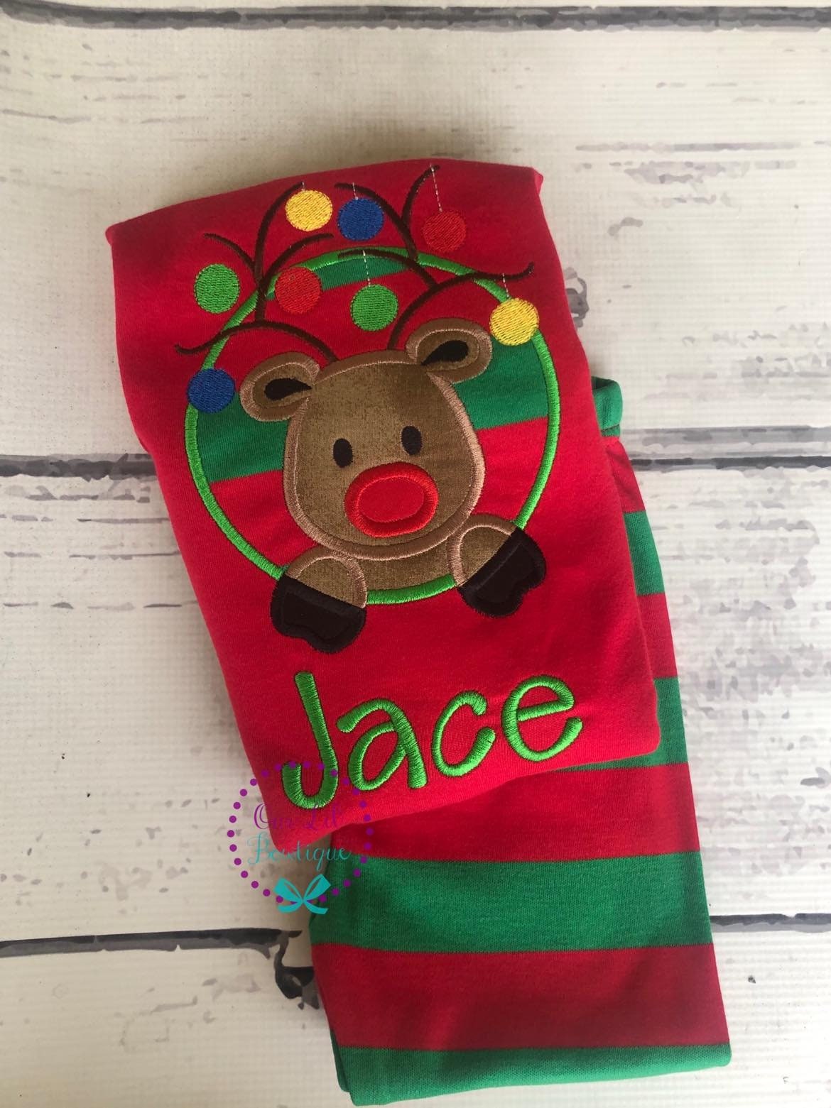 PRE-ORDER Reindeer Christmas Pajamas - Christmas PJs- Pajamas- Personalized Christmas PJs - Christmas Reindeer -Matching Christmas Pajamas