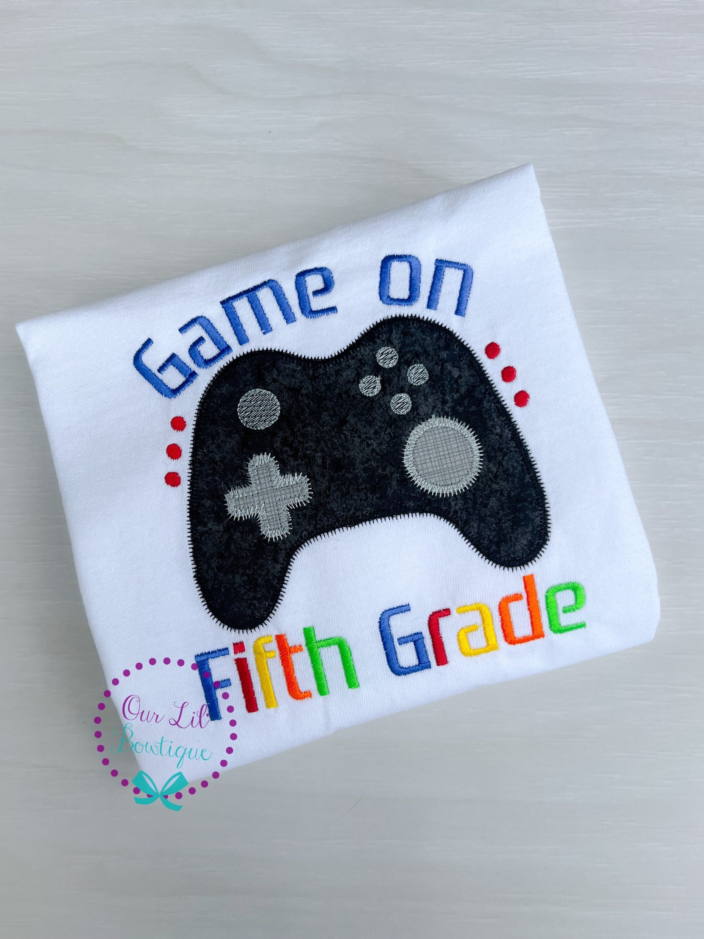 Embroidered Video Game Controller Back to School Shirt