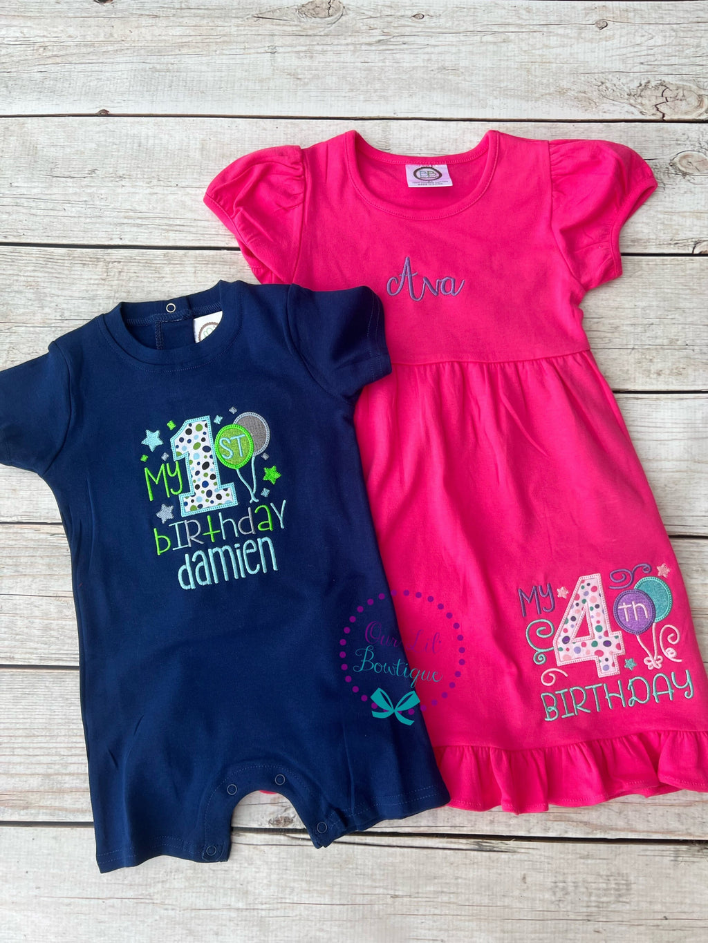 Personalized Boys Birthday Shirt: Embroidered Balloons, Custom Age