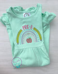 Rainbow School Shirt: Embroidered Apple & Pencils, Back to School