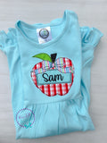 Personalized Apple Appliqué School Dress: Back to School Outfit