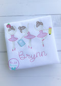 Embroidered Ballerina School Shirt - Personalized Back to School