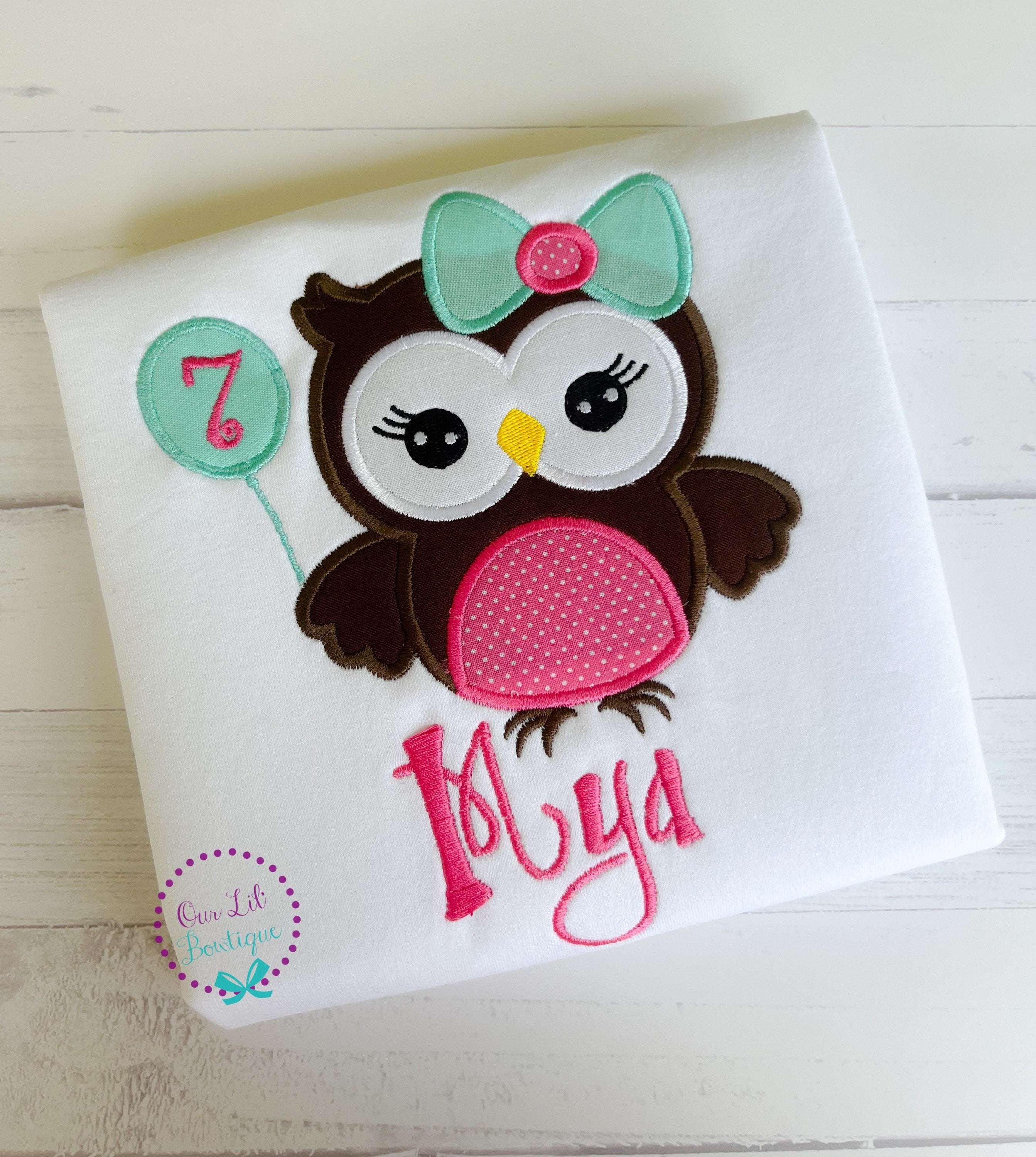 Personalized Owl Birthday Appliqué Shirt - Custom Name & Age