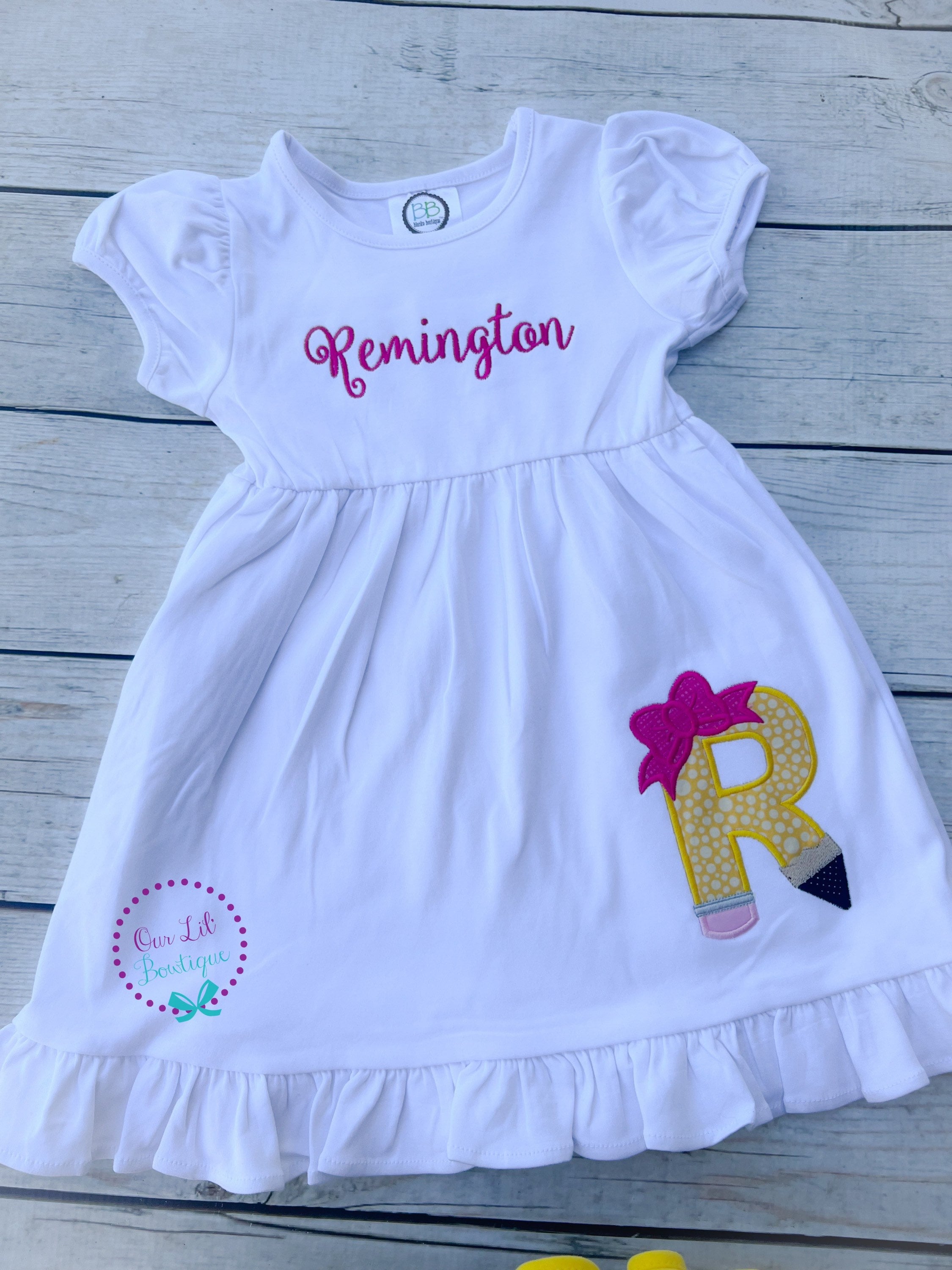 Pencil Shirt - Pencil Back to School Shirt - School Shirt - Preschool Shirt -Monogram Shirt - School Supplies - Kindergarten Shirt - Girl