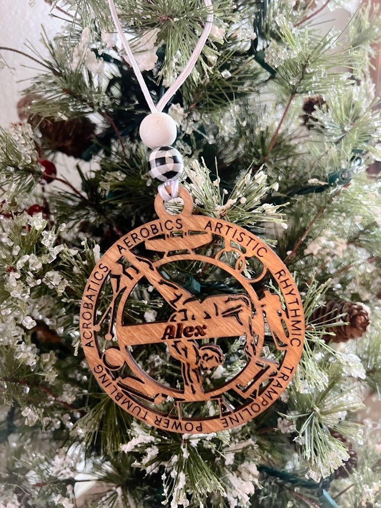 Mens Gymnastics Ornament - Wooden Hanging Christmas Tree Ornament - Gymnastics Lover - Gymnastics Gift - Gymnast Ornament