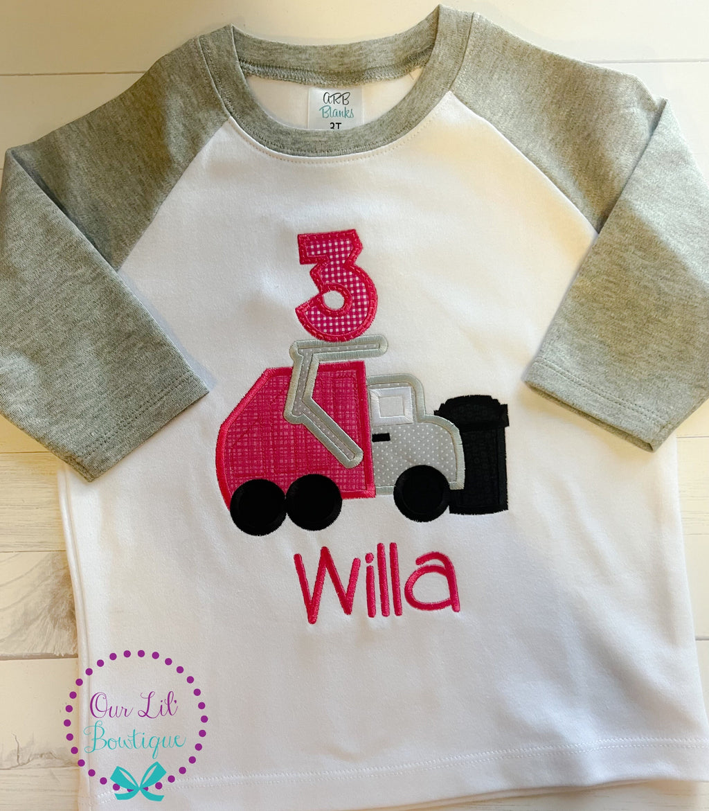 Girls Garbage Truck Birthday Shirt - Garbage Truck Shirt - Truck Birthday Shirt - Personalized Birthday Shirt - Truck Shirt -Trash Truck
