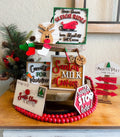 Christmas Tiered Tray Bundle - Farmhouse Christmas Decor - Christmas Tree Tiered Tray - Christmas 3D Signs - Reindeer - Santas Cookies