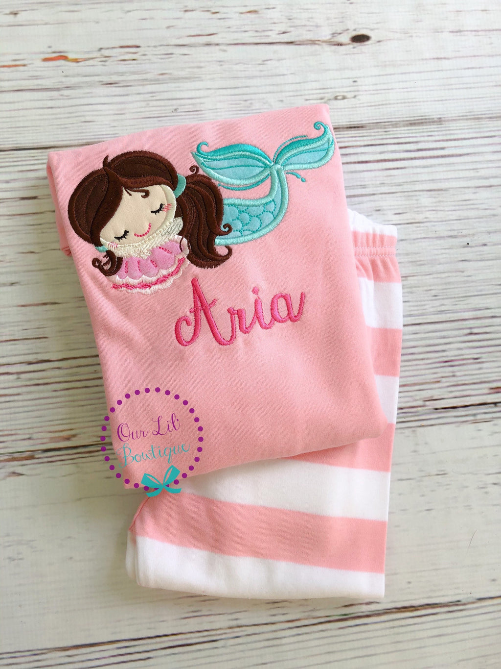 Personalized Mermaid Applique Birthday Shirt