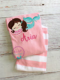 Personalized Mermaid Applique Birthday Shirt