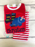 Dinosaur Outfit - Dinosaur Shirt - Dinosaur Birthday - Personalized Birthday Shirt - Dinosaur Applique - Personalized Dinosaur - Kids Shirt